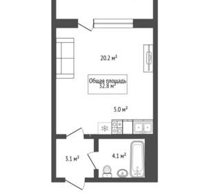 Студия квартира, вторичка, 33м2, 2/10 этаж