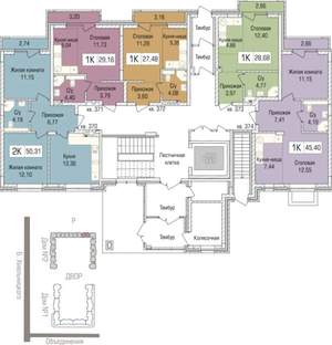 1-к квартира, сданный дом, 27м2, 1/9 этаж