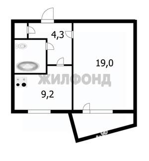 1-к квартира, вторичка, 37м2, 6/9 этаж