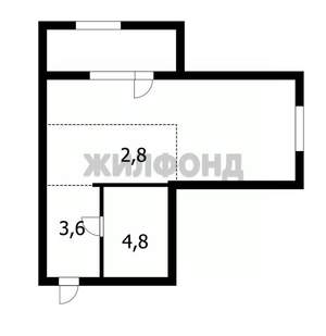 1-к квартира, вторичка, 27м2, 6/21 этаж