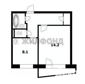 1-к квартира, вторичка, 36м2, 1/9 этаж