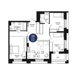 3-к квартира, вторичка, 85м2, 17/20 этаж