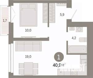 1-к квартира, вторичка, 41м2, 14/23 этаж