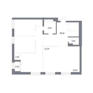 1-к квартира, вторичка, 111м2, 7/25 этаж