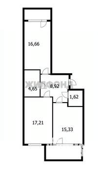 2-к квартира, вторичка, 65м2, 23/23 этаж