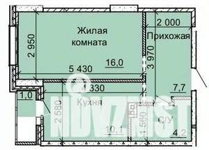 1-к квартира, вторичка, 39м2, 14/16 этаж