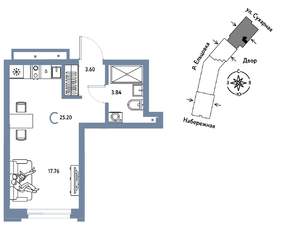 Студия квартира, вторичка, 25м2, 17/28 этаж