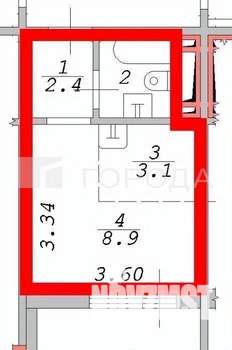 Студия квартира, вторичка, 17м2, 9/17 этаж