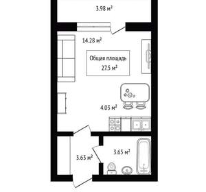 Студия квартира, вторичка, 28м2, 7/23 этаж