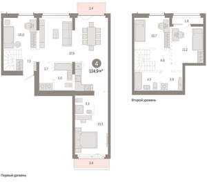 4-к квартира, вторичка, 125м2, 6/23 этаж