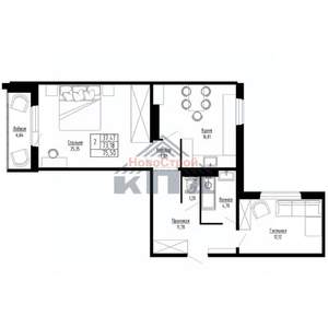 2-к квартира, вторичка, 76м2, 9/15 этаж