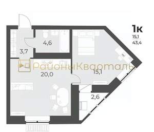 1-к квартира, вторичка, 43м2, 11/13 этаж