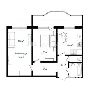 2-к квартира, вторичка, 54м2, 11/17 этаж