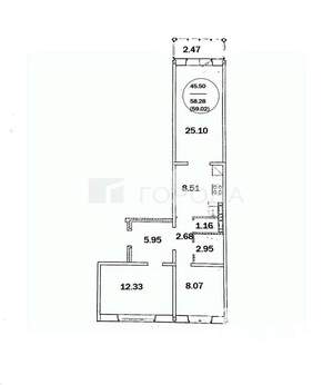 3-к квартира, вторичка, 59м2, 5/10 этаж