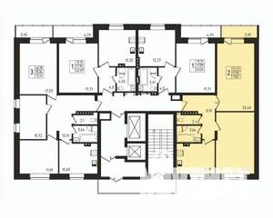 2-к квартира, строящийся дом, 70м2, 4/17 этаж