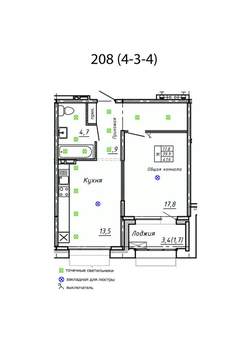 Студия квартира, вторичка, 42м2, 3/15 этаж