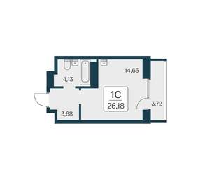 Студия квартира, вторичка, 26м2, 21/17 этаж