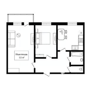 2-к квартира, вторичка, 53м2, 10/10 этаж