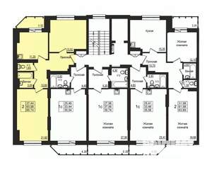 2-к квартира, строящийся дом, 64м2, 2/10 этаж