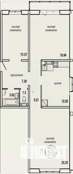 3-к квартира, вторичка, 86м2, 1/10 этаж