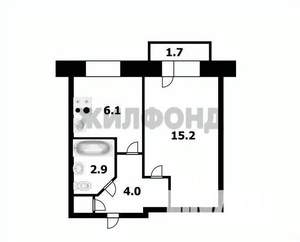 1-к квартира, вторичка, 30м2, 4/5 этаж