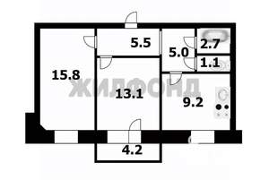 2-к квартира, вторичка, 52м2, 7/10 этаж