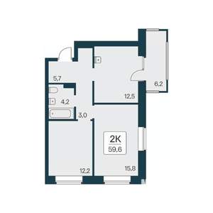 2-к квартира, вторичка, 60м2, 11/11 этаж