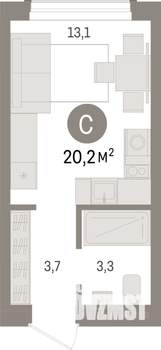 Студия квартира, вторичка, 20м2, 4/6 этаж