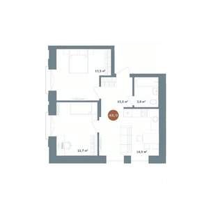 3-к квартира, вторичка, 49м2, 18/18 этаж
