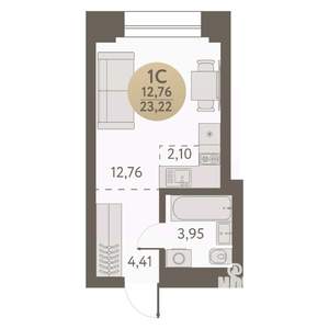 Студия квартира, вторичка, 23м2, 22/31 этаж