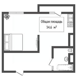 1-к квартира, вторичка, 35м2, 24/25 этаж