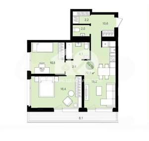 2-к квартира, вторичка, 64м2, 3/6 этаж