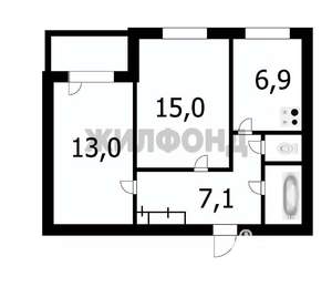 2-к квартира, вторичка, 48м2, 3/9 этаж
