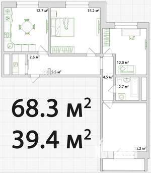 3-к квартира, вторичка, 68м2, 9/17 этаж