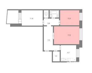 3-к квартира, вторичка, 64м2, 3/9 этаж