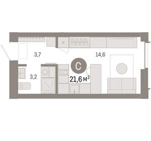 Студия квартира, вторичка, 22м2, 5/23 этаж