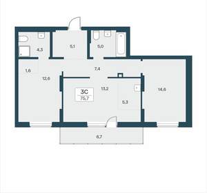 3-к квартира, вторичка, 76м2, 12/18 этаж