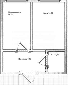1-к квартира, вторичка, 42м2, 2/9 этаж