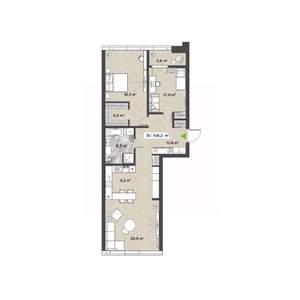 3-к квартира, вторичка, 103м2, 9/14 этаж