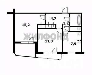 2-к квартира, вторичка, 48м2, 9/9 этаж