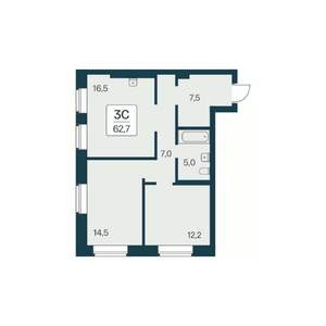 3-к квартира, вторичка, 63м2, 28/30 этаж