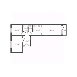 3-к квартира, вторичка, 59м2, 2/10 этаж