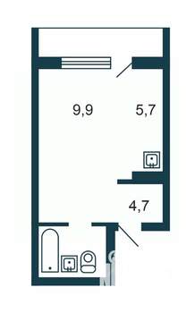 Студия квартира, вторичка, 24м2, 5/17 этаж