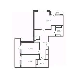 3-к квартира, вторичка, 69м2, 29/29 этаж