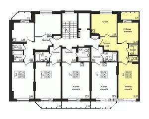 2-к квартира, строящийся дом, 62м2, 10/10 этаж