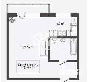 1-к квартира, вторичка, 33м2, 9/9 этаж