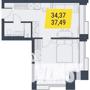 1-к квартира, вторичка, 37м2, 27/29 этаж