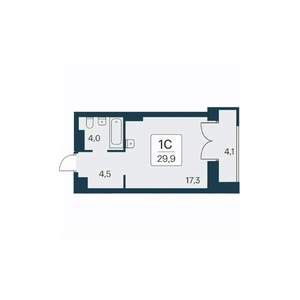 Студия квартира, вторичка, 30м2, 28/30 этаж