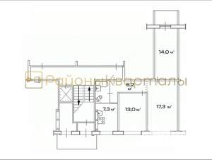 3-к квартира, вторичка, 61м2, 1/9 этаж