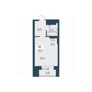 Студия квартира, вторичка, 29м2, 10/30 этаж